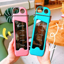 Ljojo 350ML Double Layer Square Plastic Water Bottle With Straw