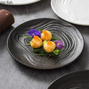 Ljojo Matte Ceramic Ripple Plate - Specialty Tableware for Snacks, Sushi, and Desserts