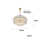 Nordic Minimalist LED Chandelier Round Pendant Crystal Hanging Light Ljojo