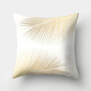 Golden Leaf Tropical Pillow Cover for Home Decor by Ljojo