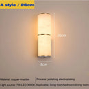 Ljojo Luxurious Marble Modern Full-copper Golden Wall Lamp for Living Room & Bedroom