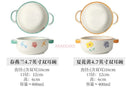 Ljojo 4.7-inch Ceramic Double Ear Steamed Egg Bowl