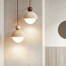 Japanese Style Yellow Stone LED Pendant Light for Living Room Kitchen Island - Ljojo