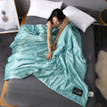 Ljojo Luxury Silk Quilt Queen Comforter Ultra-Soft Spring/Summer Satin Quilted High-End