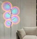 Industrial LED Floor Lamp with Sunset Shadow Rainbow Tree Branch Art by Ljojo for Home Decoration