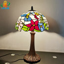12 Inch Tiffany Style American Stained Glass Table Lamp for Bedroom Living Room - Ljojo
