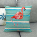 Flamingo Striped Animal Pillow Case for Living Room Sofa by Ljojo