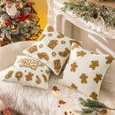 Embroidered Gingerbread Man Boucle Pillow Cover for Ljojo Home Décor