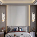Ljojo 3D Marble Wall Light 42cm: White Glass Ball for Indoor Bedroom, Art Deco Glow