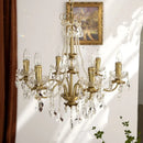 French Retro Crystal Pearl Chandeliers Luxurious Brass Villa Living Dining Pendant Lights Ljojo
