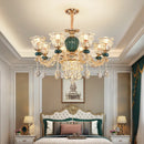 LED Crystal Ceramic Retro Ceiling Chandelier European Style Luxury Lamp for Living Room by Ljojo