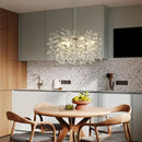 Modern Chrome Crystal Ceiling Chandelier | Round Branch Chandeliers For Dining Living Room Bedroom