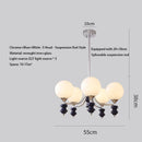 Ljojo Adjustable LED Glass Pendant Light Modern Nordic Style for Living Room Bedroom Dining Room