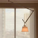 Italian Warm Fabric Lampshade Ceiling Lamp Swing Arm Retractable Chandelier LED by Ljojo