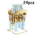 Ljojo 24-Piece Ceramic Tableware Set with Storage Rack Gift Box