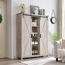 Ljojo™ Sliding Door Shoe Storage Cabinet, 7-Tier Farmhouse Organizer