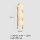 LED Floor Lamp Chrome Metal White Acrylic Ball Standing Light Living Room Home Decoration by Ljojo