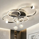 Ljojo Modern Luxury Black Chandelier Ring Light Fixture for Living Room Dining Bedroom