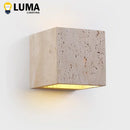 Ljojo Yellow Travertine Outdoor Wall Lamp Waterproof Sconce for Courtyard & Hallway