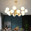 Ljojo Modern Luxurious Glass LED Chandelier - Nordic Style Indoor Lighting for Living Room, Bedroom