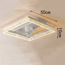 Ljojo Modern Black Acrylic Folding Ceiling Fan Light with Led Light - Quiet & Elegant