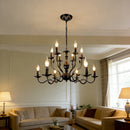 Ljojo American Retro Black Chandeliers Metal Cafe Pendant Lights for Living Room and Bedroom