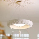 Gypsum Plaster Chandelier LED White Resin French Court Hanging Lamp by Ljojo