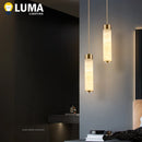 Natural Marble LED Pendant Light Solid Copper Gold Chandelier by Ljojo for Kitchen Island, Livingroom