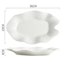Ljojo Lotus Leaf Fish Plate Ceramic Creative Serving Dish Restaurant Tableware