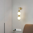 LED Wall Lamp White Acrylic Ball Gold Metal Dimmable Sconce by Ljojo - Modern Bedroom Lighting