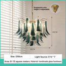 Ljojo European Green Murano Glass Chandelier Tiered Colorful Hanging Lamp