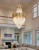 K9 Crystal Gold Chrome Chandelier - Luxury LED Ceiling Fixture for Living Room by Ljojo