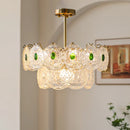Emerald Green Glass Chandelier for Bedroom and Living Room by Ljojo