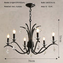 American Black E14 Candle Chandelier Retro Luxury Crystal Pendant Light by Ljojo