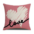 Ljojo Linen Cushion Cover 45x45 for Modern Living Room Decor & Sofa - Valentine's Day Theme