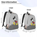 Ljojo Mickey Mouse Canvas Backpack: Large Capacity School Bag for Kids