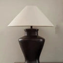 Ljojo Ceramic Table Lamp LED Night Light Fabric Lampshade Bedroom Decor Pottery Jar Style