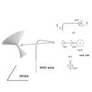 Ljojo Marseille Wall Lamp: Modern White Black Metal Swing Arm Sconce for Living Room & Bedroom