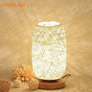 Wabi-sabi Rattan Twine LED Table Lamp Hand Knitted Chandelier by Ljojo