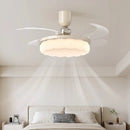 Modern Walnut Wood Grain LED Ceiling Fan Lamp for Living Dining Room by Ljojo
