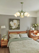 Ljojo French Retro Style Led Bedroom Chandelier Wall Lamp Cream Flower Creative Design