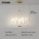 Ljojo LED White Tulip Ceiling Chandelier Light Elegant Modern Floral Design
