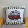 Happy Campers Owl Motorhome Print Pillow Case by Ljojo