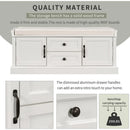 Ljojo™ Entryway Storage Bench with Drawers & Cabinets, Removable Cushion - End of Bed Bench