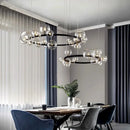 Ljojo Glass Bubble Ring Chandelier Pendant Light for Kitchen Dining Living Room