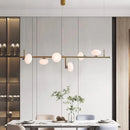 Ljojo Linear LED Glass Globe Pendant Light for Kitchen Dining Living Room