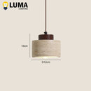 Ljojo Japanese Wabi-Sabi Stone Pendant Light Yellow Travertine LED Hanging Lamp