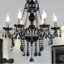 French American Black Crystal Candle Chandelier for Living Room by Ljojo - Elegant Home Decor Lighting