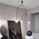 Ljojo Minimalist Geometric Iron Chandelier in Black and Gold