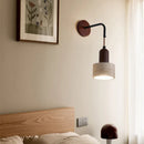 Ljojo LED Wall Lights Bathroom Decor Pull Chain Switch Black Iron Yellow Travertine